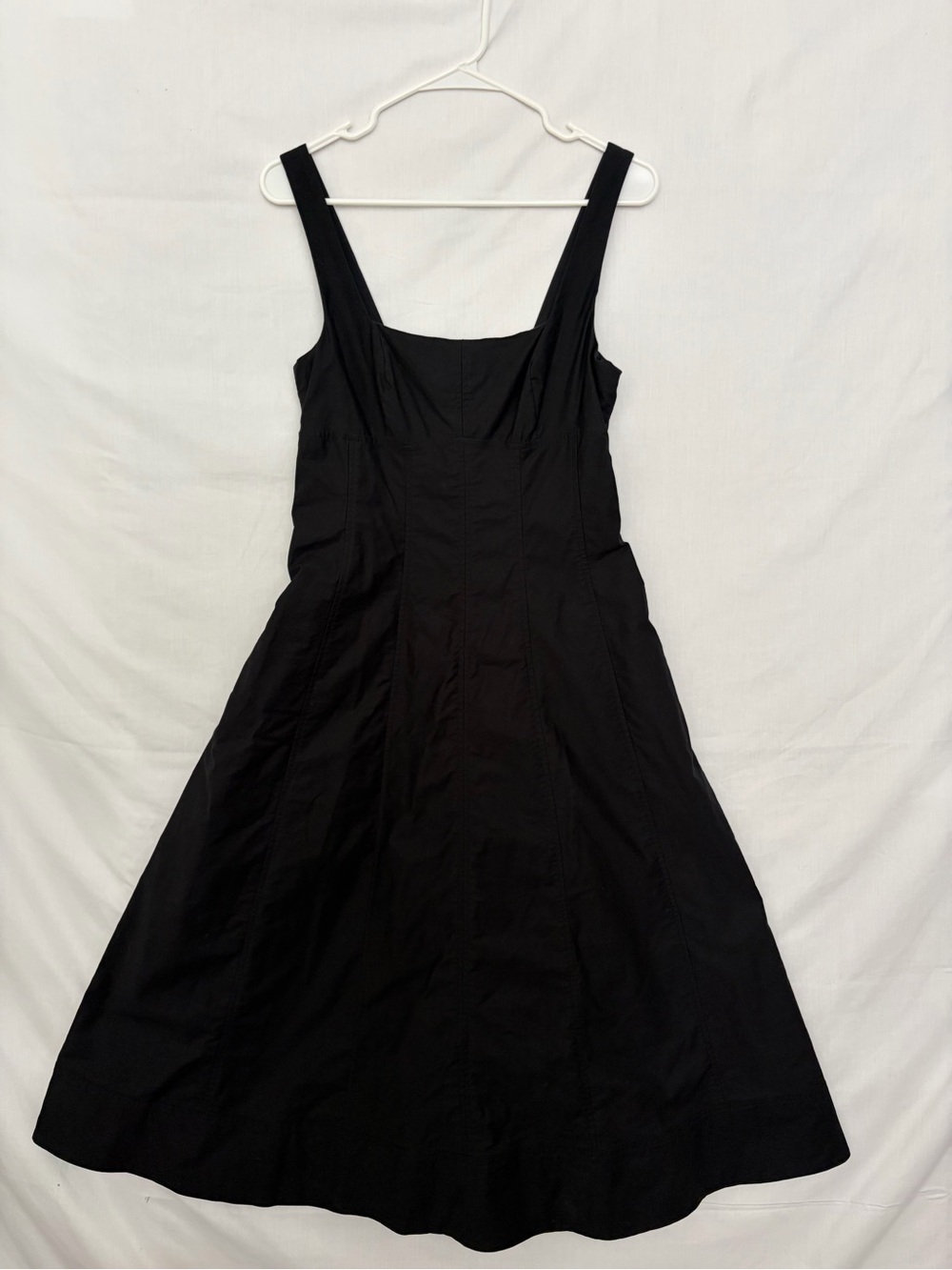 Banana Republic Womens 4 Black Cotton Stretch Corset Sundress Pockets (A946)